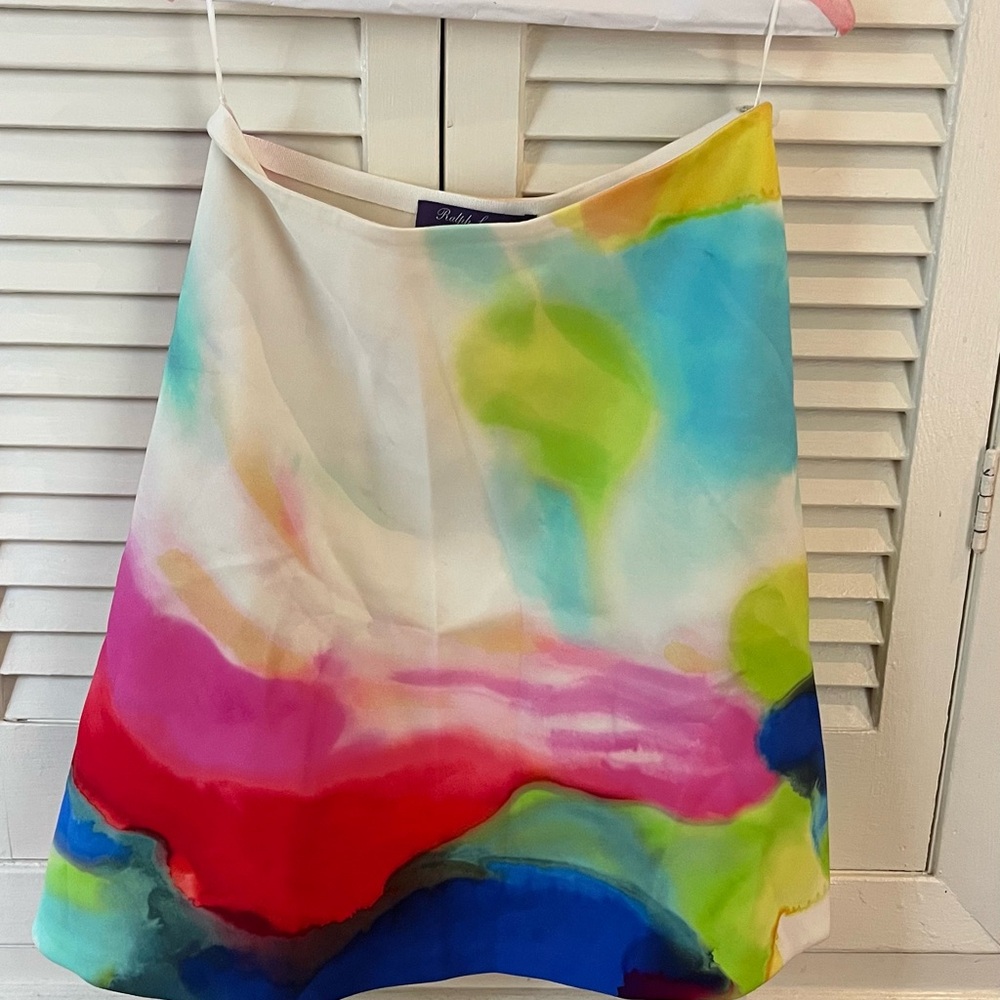 Colorful Abstract Women's Skirt Ralph Lauren Purple Label